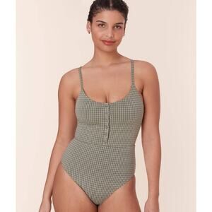 Andie Swim The Snap One Piece in Seagrass S NWT